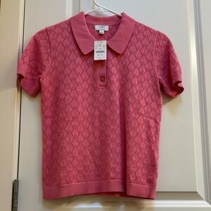 J. Crew Textured Pink Polo Shirt